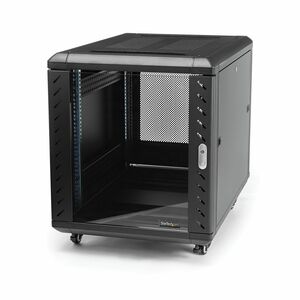StarTech.com 4-Post 12U Server Rack Cabinet, 19" Data Rack Cabinet for Computer / IT Equipment, Home Network Rack, Half He