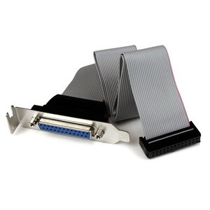StarTech.com Low Profile 16in Parallel Port Header Cable Adapter with Bracket â€" DB25 (F) to IDC26 - Cable for Motherboar