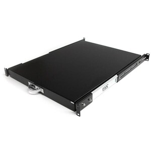 StarTech.com Black Deep Sliding Server Shelf - Cold-rolled Steel (CRS) - 25 kg Static/Stationary Weight Capacity
