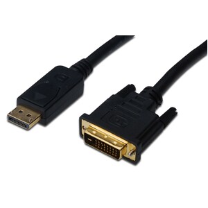 Digitus 3 m DisplayPort/DVI Videokabel für Videogerät, Monitor, TV - Zweiter Anschluss: 1 x 25-pin DVI-D Digital Video - A