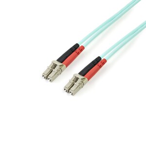 StarTech.com 3m (10ft) LC/UPC to LC/UPC OM3 Multimode Fiber Optic Cable, Full Duplex 50/125 Zipcord, 100G, LSZH Fiber Jump