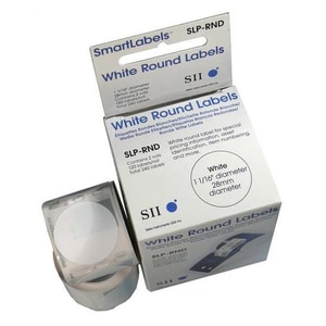 Seiko SLP-RND Multipurpose Label - 28 mm Diameter - Circle - Direct Thermal - White - 120 / Roll - 2 / Box