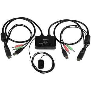 StarTech.com 2 Port USB HDMI KVM Switch mit Audio - Desktop Umschalter USB Powered - 1920x1200 - 2 Computer - 1 Lokaler Be
