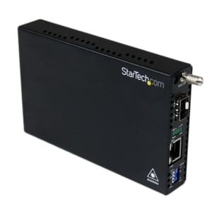 StarTech.com Gigabit Ethernet Fiber Media Converter with Open SFP Slot - 1 Port(s) - 1 x Network (RJ-45) - Twisted Pair, O