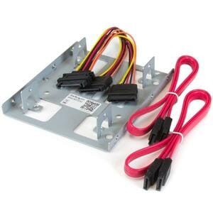 StarTech.com Dual 2.5" to 3.5" HDD Bracket for SATA Hard Drives - 2 Drive 2.5" to 3.5" Bracket for Mounting Bay - 2 x Tota