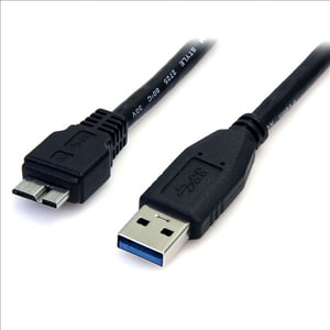 StarTech.com 0.5m (1.5ft) Black SuperSpeed USB 3.0 (5Gbps) Cable A to Micro B - M/M - Connect a USB 3.0 Micro USB external