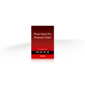 Canon Pro Premium PM-101 Jato de tinta Papel fotográfico - A4 - 210 mm x 297 mm - 210 g/m² Grammage - Mate, Suave - 20 / Pack