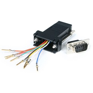 StarTech.com DB9 to RJ45 Modular Adapter - M/F - 1 x 9-pin DB-9 Male - 1 x RJ-45 Network Female - Black
