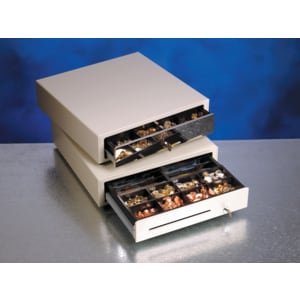 Star Micronics CB-2002FN Cash Drawer - 4 Bill - 8 Coin - 3 Lock Position - Metal - Grey - 114 mm Height x 410 mm Width x 4