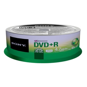 Sony DVD Recordable Media - DVD+R - 16x - 4.70 GB - 25 - 120mm