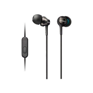 Sony Monitor MDREX15APB Wired Earbud Stereo Earset - Black - Binaural - In-ear - 16 Ohm - 8 Hz to 22 kHz - 120 cm Cable - 