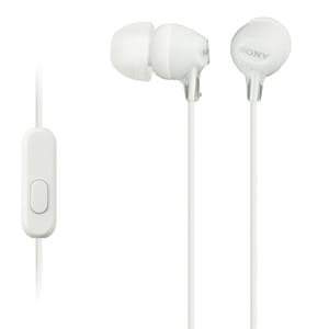Sony Fashion Color MDR-EX15AP/W Wired Earbud Stereo Earset - White - Binaural - In-ear - 16 Ohm - 8 Hz to 22 kHz - 120 cm 