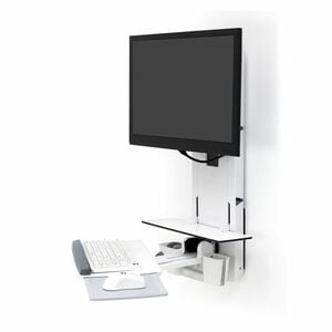 Ergotron StyleView Sitz-Steh Vertikal-Lift für Monitor, Behandlungszimmer, Tastatur, Maus, Scanner - Weiß - Bildschirmgr�ß