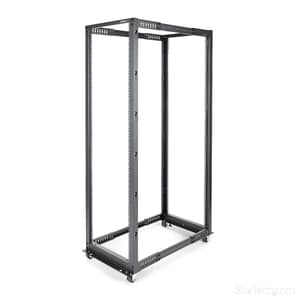 StarTech.com 42U Adjustable Depth Open Frame 4 Post Server Rack Cabinet - Flat Pack w/ Casters, Levelers and Cable Managem