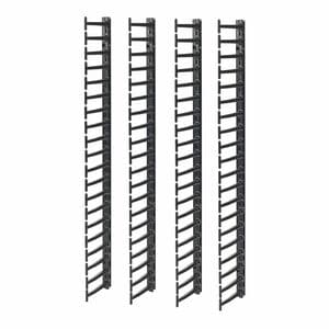 APC AR7717A Cable Organizer - Black - 4 Each Pack - TAA Compliant - Cable Pass-through - 42U Rack Height