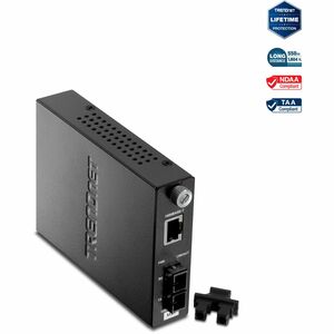 Intelligent 1000Base-T to 1000Base-FX Multi-Mode SC Fiber Converter  (220-550M)