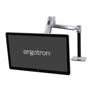 Ergotron Mounting Arm for Display Screen, Digital Signage Display, LCD Display, TV - Polished Aluminum - Height Adjustable