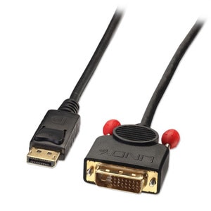LINDY 2 m DisplayPort/DVI Videokabel - Cable for PC, TV, Videogerät - Golden Beschichteter Kontakt - Schwarz