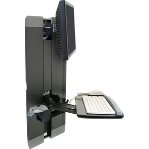 StyleView Low-Profile Keyboard & Monitor Mount Vertical Lift, Patient Room (Black)