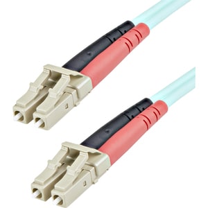 StarTech.com 1m (3ft) LC/UPC to LC/UPC OM3 Multimode Fiber Optic Cable, Full Duplex 50/125µm Zipcord, 100G, LSZH Fiber Jum