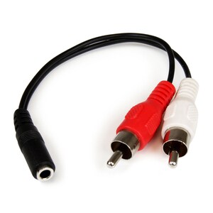 StarTech.com Câble en Y Mini-Jack 3,5mm vers 2x RCA de 15 cm - Adaptateur audio Mini-Jack (F) vers 2x Cinch (M) - Cable fo