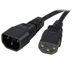 StarTech.com Câble / Cordon d'extension d'alimentation standard C13 vers C14 de 1m - Mâle / Femelle - Pour Alimentation sa