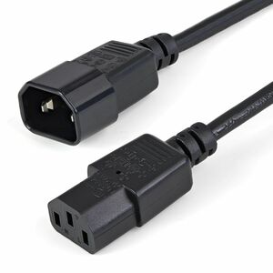 StarTech.com Power Extension Cord - 1.01 m - For UPS, PDU, Desktop Computer, Printer - IEC 60320 C13 / IEC 60320 C14 - 18 