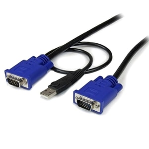 StarTech.com 2-in-1 - Video / USB cable - 4 pin USB Type A, HD-15 (M) - HD-15 (M) - 3.05 m - Cable for KVM Switch - Black
