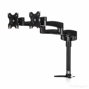 StarTech.com Desk Mount Dual Monitor Arm, Dual Articulating Monitor Arm, Height Adjustable, For VESA Monitors up to 24" (2