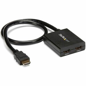 StarTech.com Splitter vidéo HDMI 4K à 2 ports - Répartiteur HDMI 1 x 2 alimenté par USB ou adaptateur d'alimentation - à 3