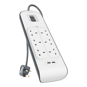 Belkin Surge Suppressor/Protector - 6 x AC Power, 2 x USB - 650 J - Input5 V DC Output - 2 m - External