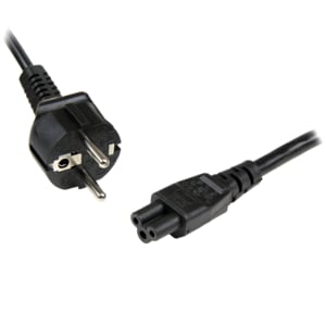 StarTech.com 1m 3 Prong Laptop Power Cord Schuko CEE7 to C5 Clover Leaf Power Cable Lead - 1m (3.3ft) Laptop Power Cord EU
