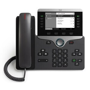 Cisco 8811 IP Phone - Corded - Wall Mountable - Black - 5 x Total Line - VoIP - 12.7 cm (5") - User Connect License - 2 x 