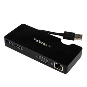 StarTech.com Portable Laptop Docking Station - HDMI or VGA and Gigabit Ethernet - USB 3.0 Universal Dock for Mac / Windows
