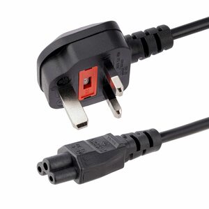 StarTech.com 2m Laptop Power Cord - 3 Slot for UK - BS-1363 to C5 Clover Leaf Power Cable Lead - 6.5ft (2m) UK Laptop Powe