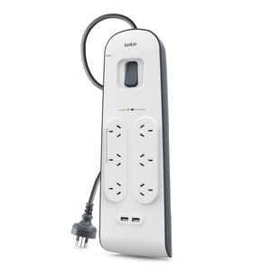 Belkin Surge Suppressor/Protector - 6 x AC Power, 2 x USB - 650 J - Input5 V DC Output - 2 m - External