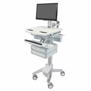 Carrello medico Ergotron StyleView - 4 Cassetto - Premi/Tira Maniglia - 16,78 kg Capacità di carico - 4 Rotelle - 101,60 m