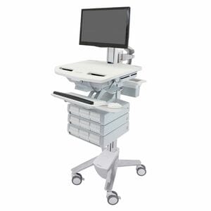Carrello medico Ergotron StyleView - 9 Cassetto (3x3) - Premi/Tira Maniglia - 16,78 kg Capacità di carico - 4 Rotelle - 10