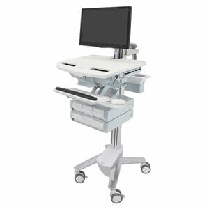 Carrello medico Ergotron StyleView - 4 Cassetto - Premi/Tira Maniglia - 17,24 kg Capacità di carico - 4 Rotelle - 101,60 m