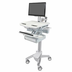 Ergotron StyleView Medical Cart - 1 Drawer (1x1) - Push/Pull Handle - 16.78 kg Load Capacity - 4 Casters - 101.60 mm Caste