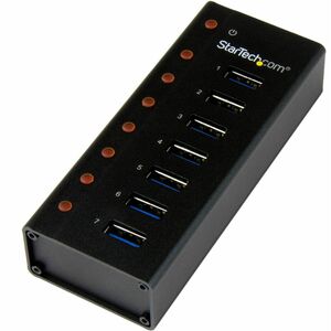 StarTech.com USB Hub - USB - External - Black - 7 Total USB Port(s) - 7 USB 3.0 Port(s)