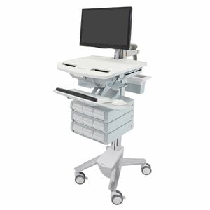Ergotron StyleView Medical Trolley - 9 Drawer (3x3) - Push/Pull Handle - 16.78 kg Load Capacity - 4 Casters - 101.60 mm Ca