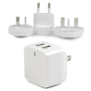 StarTech.com Travel USB Wall Charger - 2 Port - White - Universal Travel Adapter - International Power Adapter - USB Charg