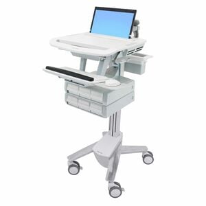 Ergotron StyleView Medical Cart - 6 Drawer (3x2) - Push/Pull Handle - 9.07 kg Load Capacity - 4 Casters - 101.60 mm Caster