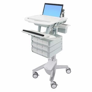 Ergotron StyleView Medical Cart - 9 Drawer (3x3) - Push/Pull Handle - 9.07 kg Load Capacity - 4 Casters - 101.60 mm Caster