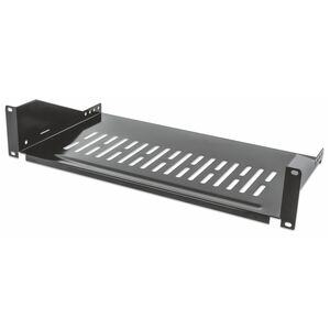 19˘ Cantilever Shelf, 2U, 2-Point Front Mount, 250mm Depth, Max 25kg, Black, Three Year Warranty - Steel - 25 kg Maximum W