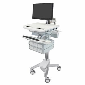 Ergotron StyleView Medical Cart - 6 Drawer (3x2) - Push/Pull Handle - 16.78 kg Load Capacity - 4 Casters - 101.60 mm Caste