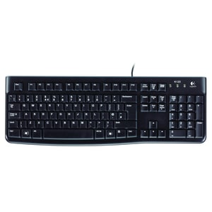 Logitech K120 Keyboard - Cable Connectivity - USB Interface - English - QWERTY Layout - Black