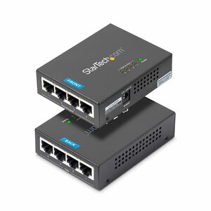 StarTech.com 4 Port Gigabit Midspan - PoE+ Injector - 802.3at and 802.3af - 52 V DC, 2.31 A Output - 4 Input Port(s) - 4 O