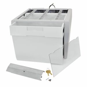 Ergotron Schublade - 907,2 g Belastbarkeit - Grau, Weiß - Tastensperre, Schubladentrennwand, Spritzwassergeschützt